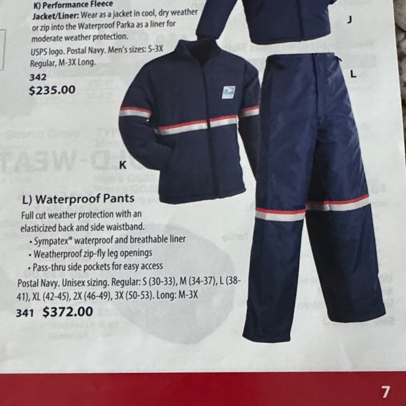 Unisex USPS WATERPROOF PANTS - Picture 2 of 13